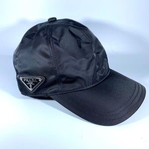 Prada Hat Unisex Black Nylon SnapBack Velcro Strap
